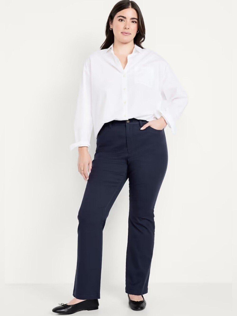 Old Navy Boot Cut Stretch Uniform Pants High Rise Bootcut Size 4 Navy Blue NWT
